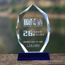 Placa de Prêmio de Troféu de Vidro da Medalha de Vidro Cristal